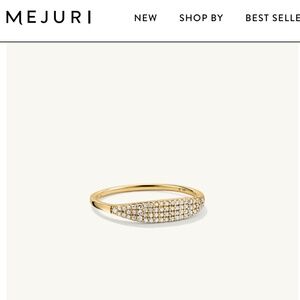 Mejuri Pavé Diamond Slim Signet 14k Solid Gold